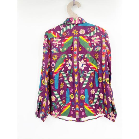 Gabriela Hearst Henri Paradiso Print Multicolor Long Sleeve Top Size 38 NWT - Picture 7 of 7